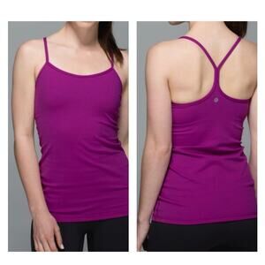 Lululemon Power Y Tank Purple Activewear Racerback Padded Yoga Gym Women’s 4